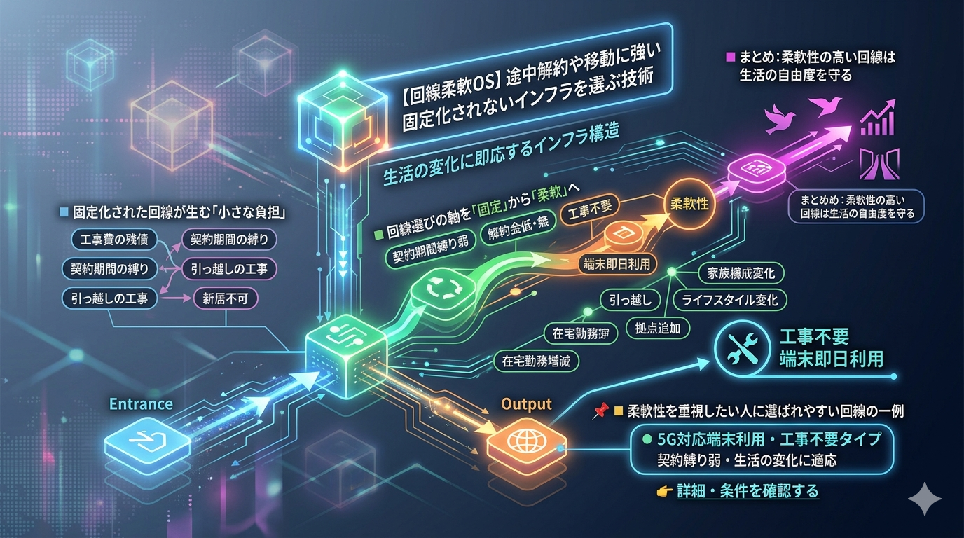 【回線柔軟OS】途中解約や移動に強い“固定化されないインフラ”を選ぶ技術