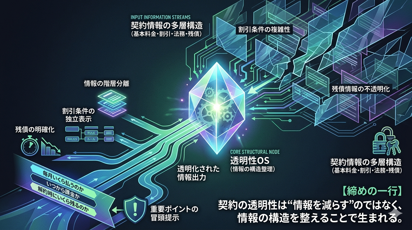 【契約透明性OS】ユーザーが理解しやすい申込構造に必要な透明化条件