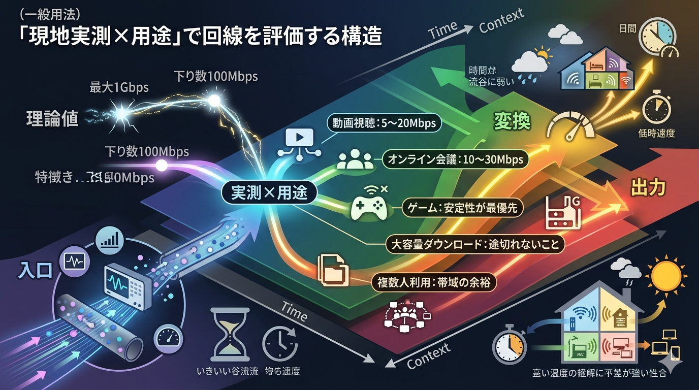 【実測OS】理論値ではなく“現地の実測×用途”で回線を評価する構造理解