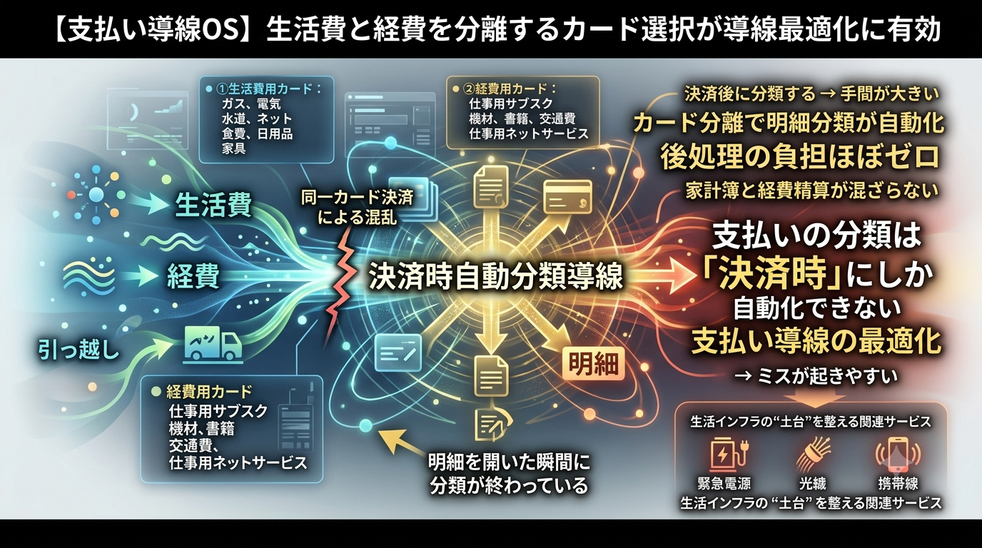 【支払い導線OS】生活費と経費を分離するカード選択が導線最適化に有効（1861-改訂版）