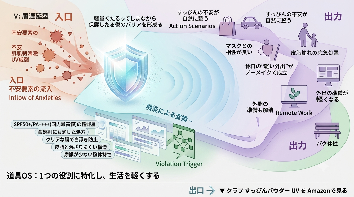 【生活OS】“すっぴんのまま外に出られる”を成立させる クラブ すっぴんパウダーUV の構造