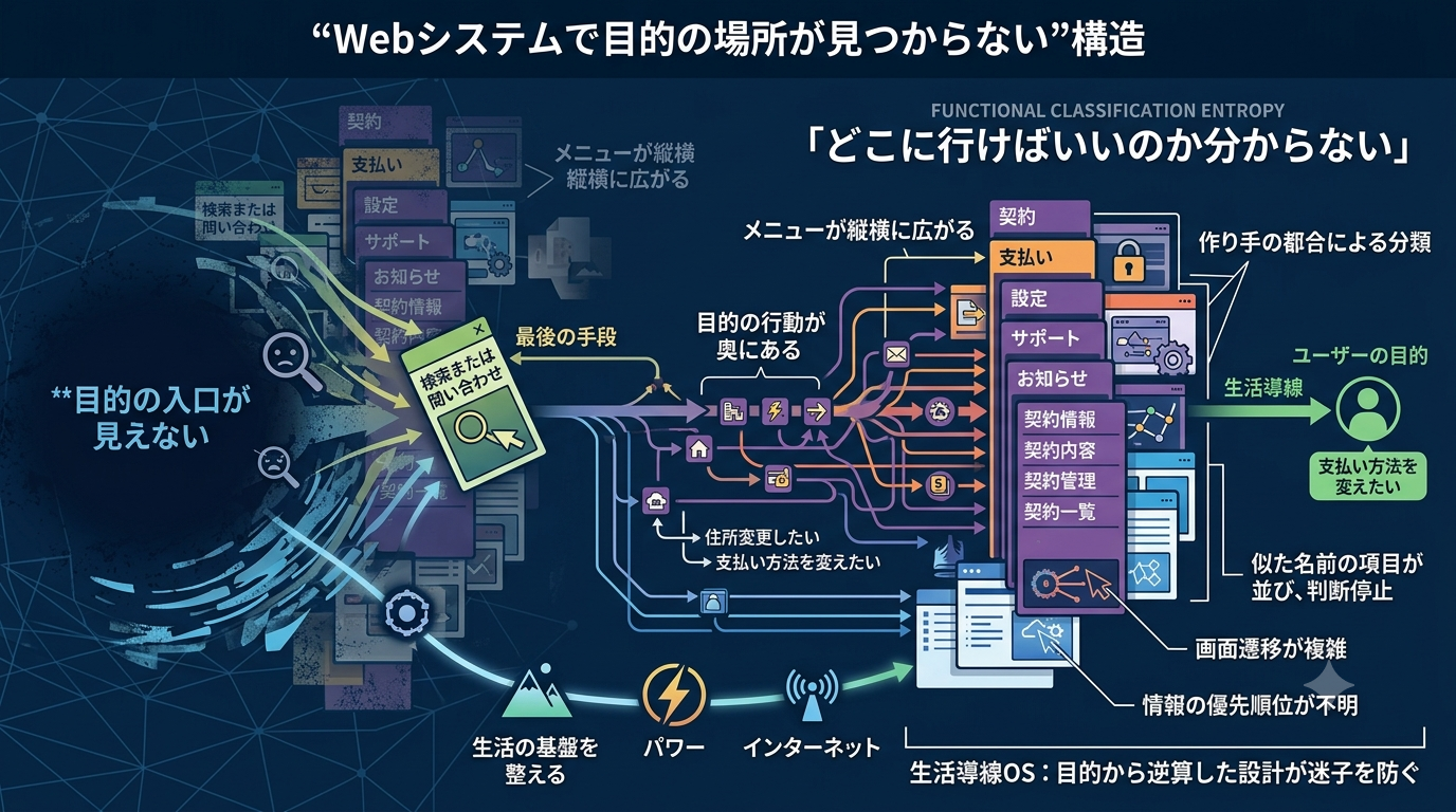 【生活導線OS】Webシステムに入っても“目的の場所が見つからない”構造（1790）
