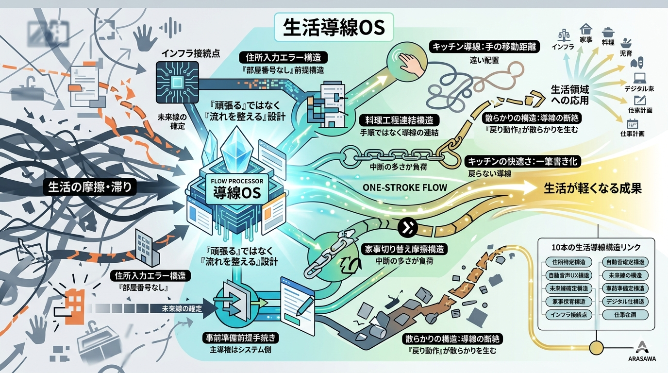 【生活導線OS｜10本まとめ】生活の摩擦は“動作”ではなく“導線構造”で生まれる
