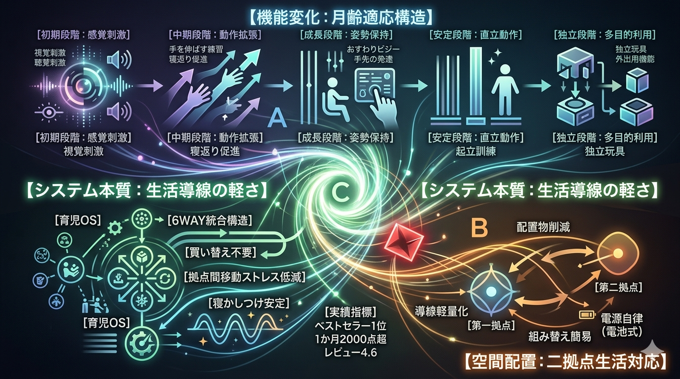 【育児OS】“6WAYメリー”は生活導線を軽くする｜プーさん 2025年モデル