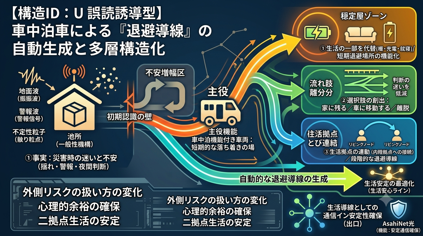 【逃げ場OS】車中泊できる車があるだけで“災害時の退避導線”が自動的に生まれる理由