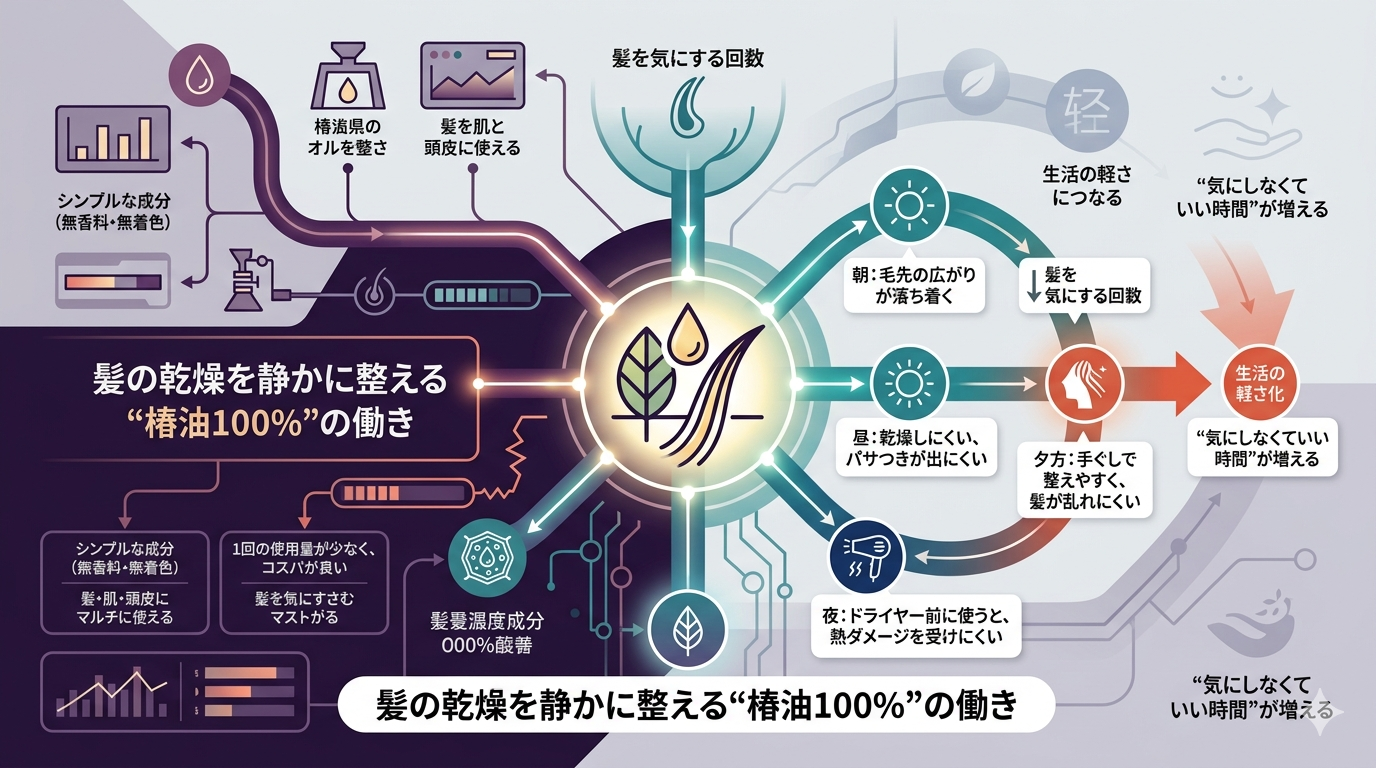 【髪の乾燥対策】大島椿は“余計なものを足さずに整えたい日”にちょうどいい1本