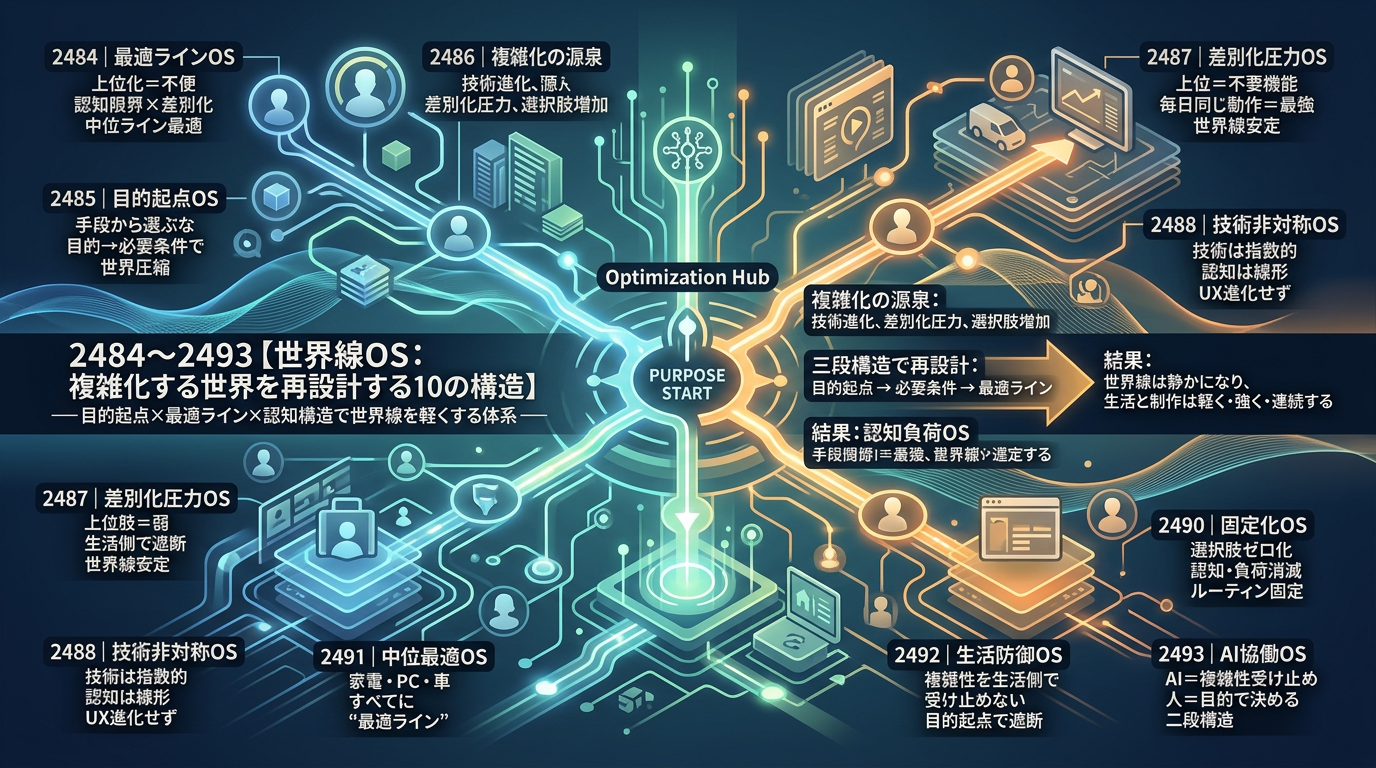 2484〜2493【世界線OS：複雑化する世界を再設計する10の構造】──目的起点×最適ライン×認知構造で世界線を軽くする体系──