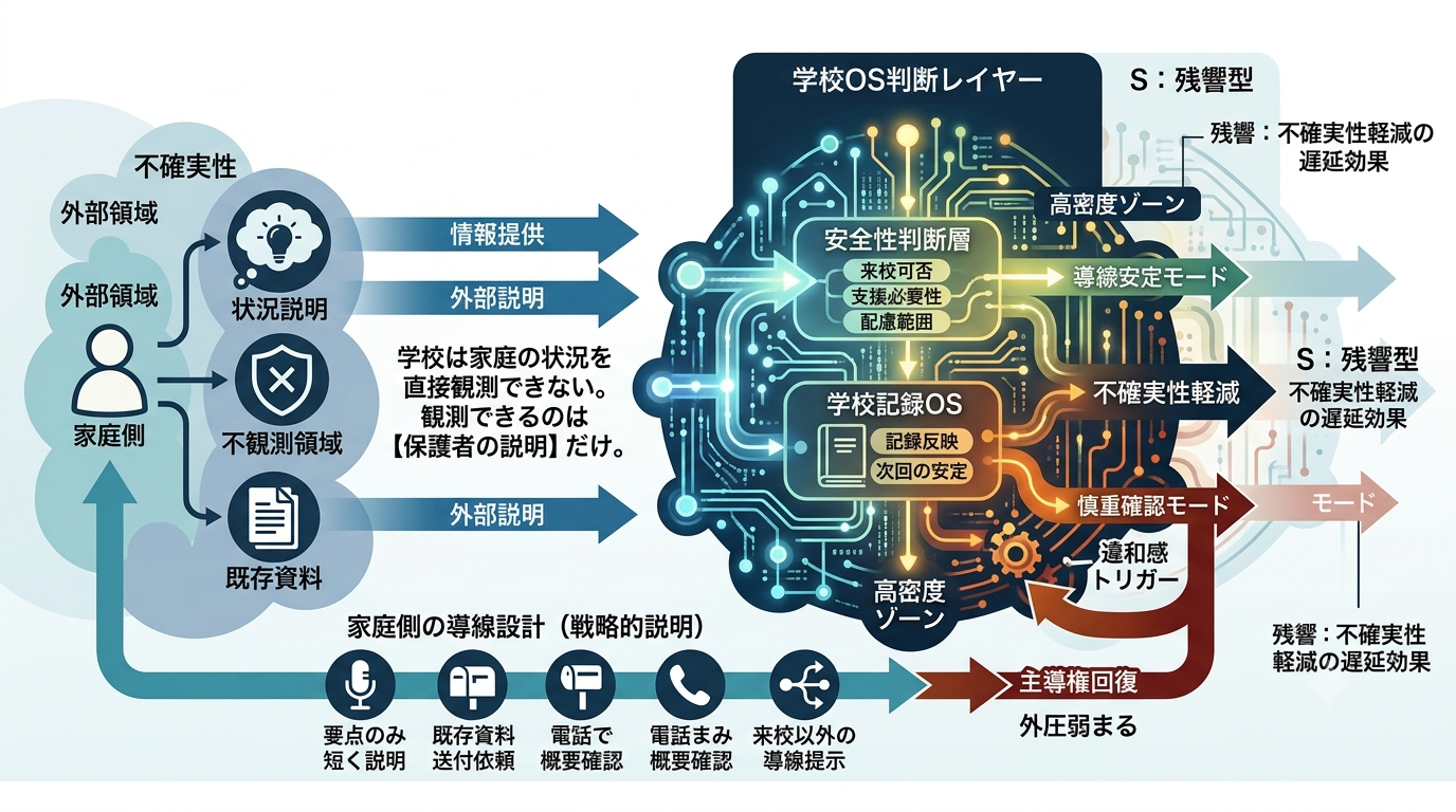 2581｜【学校OS】学校は保護者からの説明を“重要な情報”として扱う構造OS — ──家庭側の説明が、学校OSの判断レイヤーに大きく影響する理由──