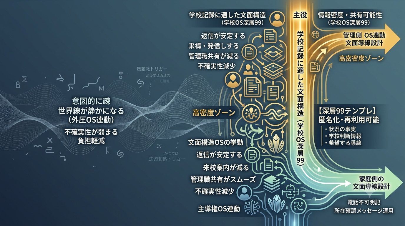 2588｜【学校OS】学校記録に適した文面構造OS（深層99） — ──文面の“構造・密度・共有可能性”が学校OSの判断レイヤーを左右する理由──