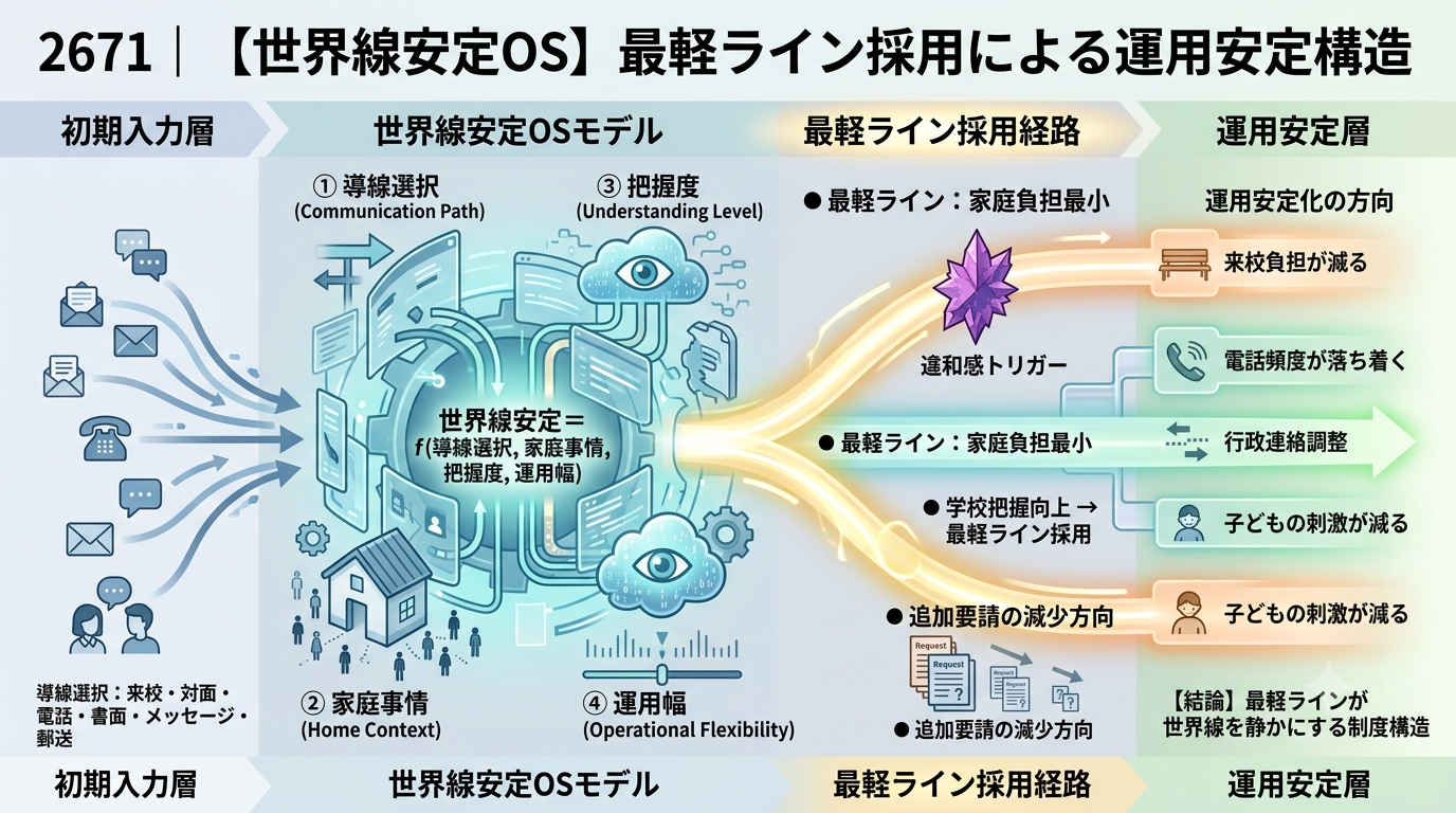 2671｜【世界線安定OS】最軽ラインが採用されると“追加の要請が減り”、運用が安定しやすくなる世界線構造