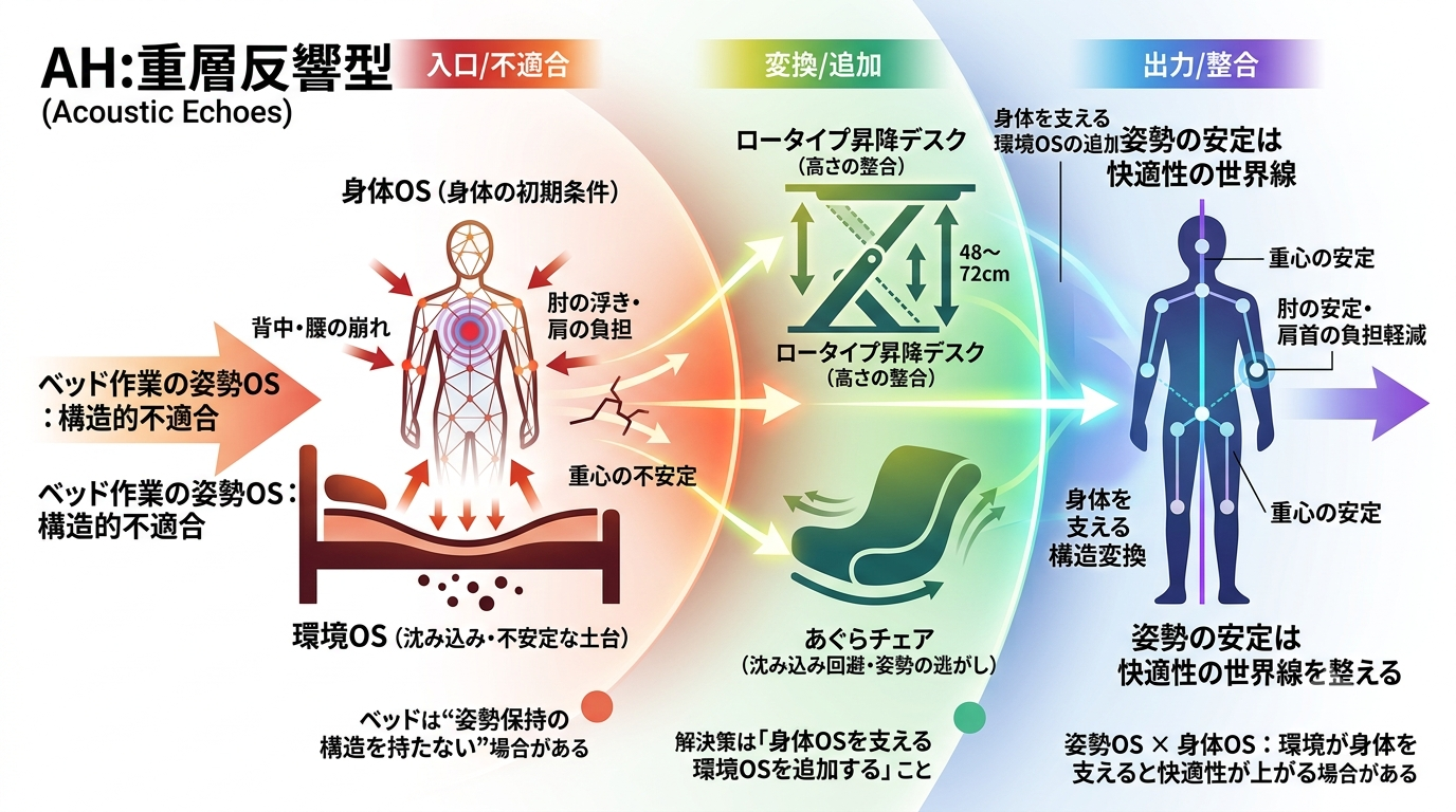 2686｜【姿勢OS】ベッドでPC作業すると姿勢が崩れる、ではどうすればいいか？