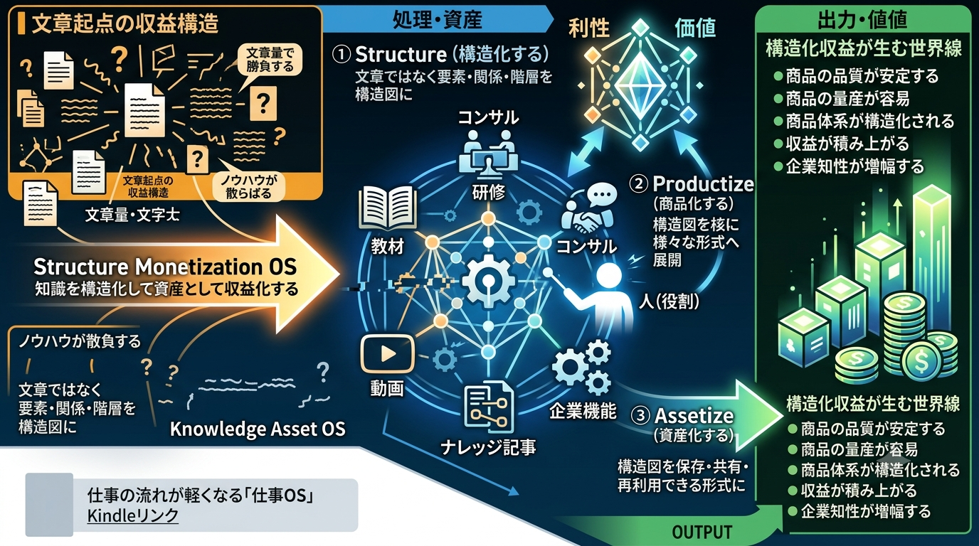 2743｜[Structure Monetization OS] 構造化知識を収益化資産へ転換する戦略
