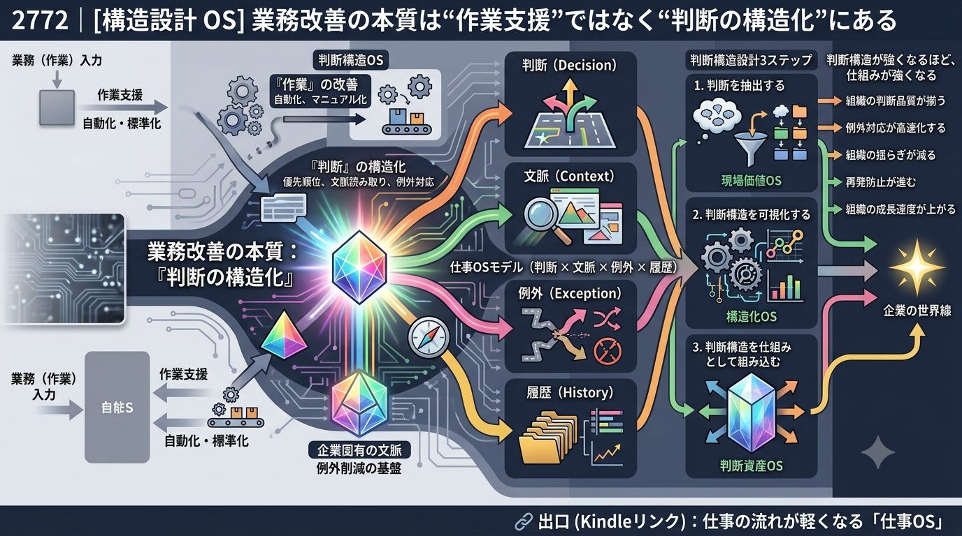 2772｜[構造設計 OS] 業務改善の本質は“作業支援”ではなく“判断の構造化”にある