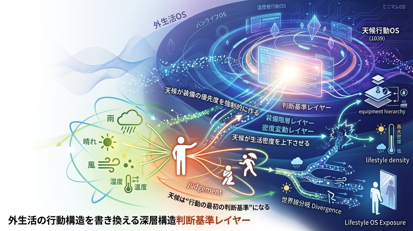 1039｜【天候行動OS】“外生活OS”は天候との対話──天気が行動計画を決める構造OS