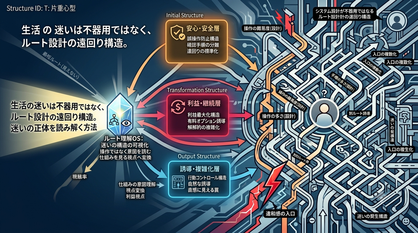 2199｜【ルート理解OS】操作が難しいのではなく“進む道がわざと遠回りに設計されている構造”を読み解き、迷いの正体を理解する方法