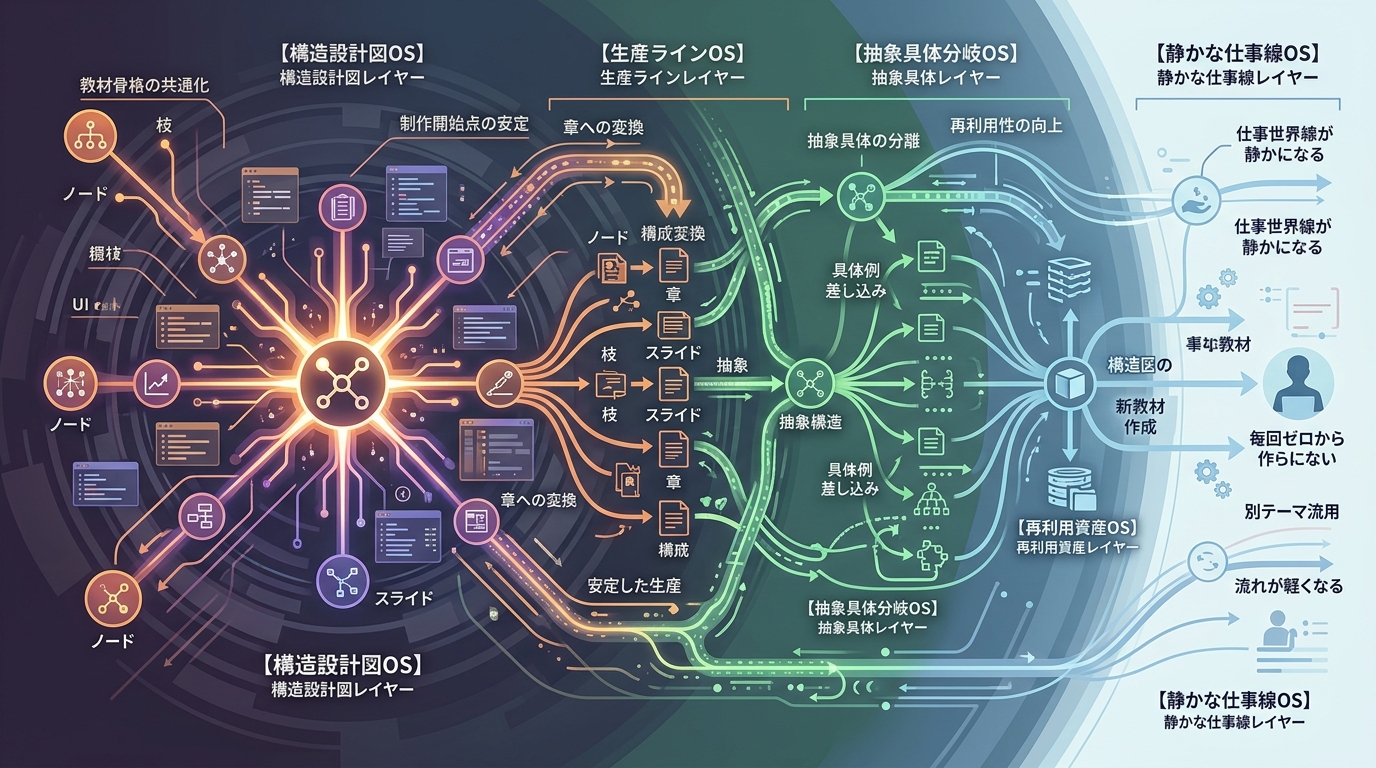 2748｜【Content Factory OS】構造図から教材を量産する知識工場モデル──“一枚の構造図が無限の教材を生む”制作構造