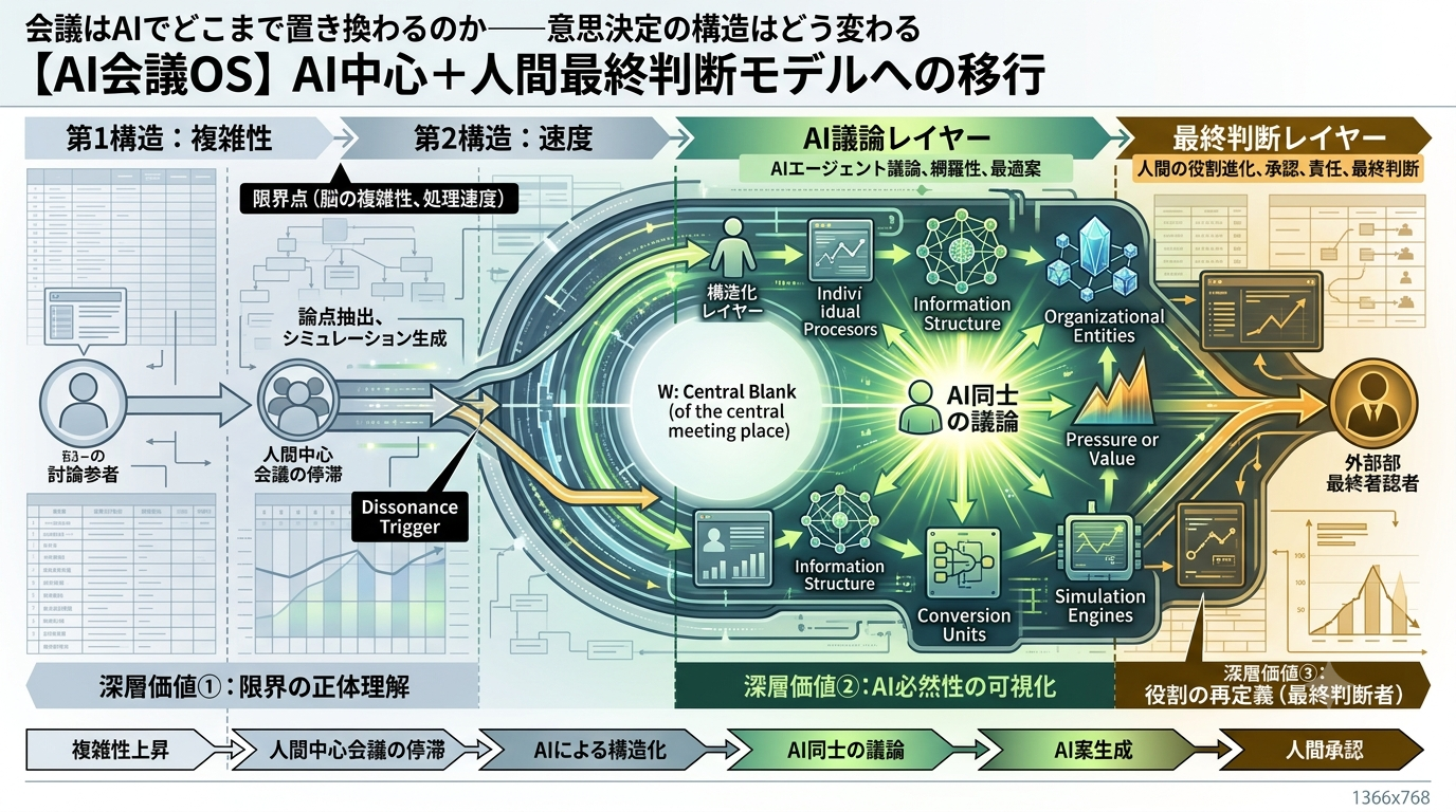3475｜【AI会議OS】会議はAIでどこまで置き換わるのか──意思決定の構造はどう変わるのか