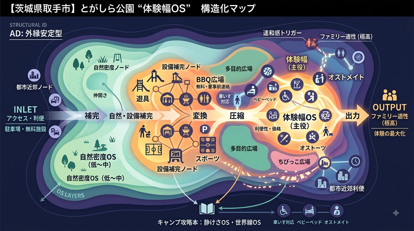 38S【茨城県取手市】とがしら公園　公園複合型レジャー広場の“体験幅OS”を構造化する