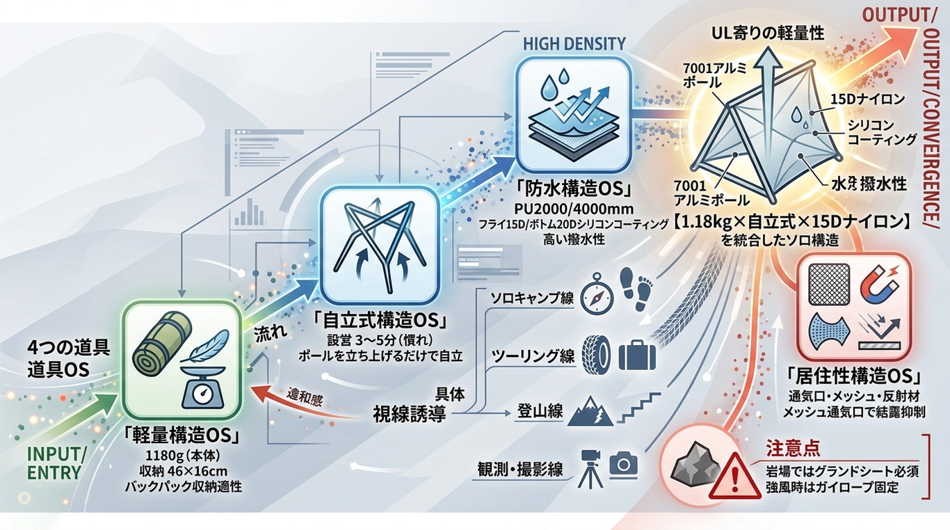 407S｜Naturehike VIK アップグレード版（2019）｜“1.18kg×自立式×15Dナイロン”を備えたソロテントOS