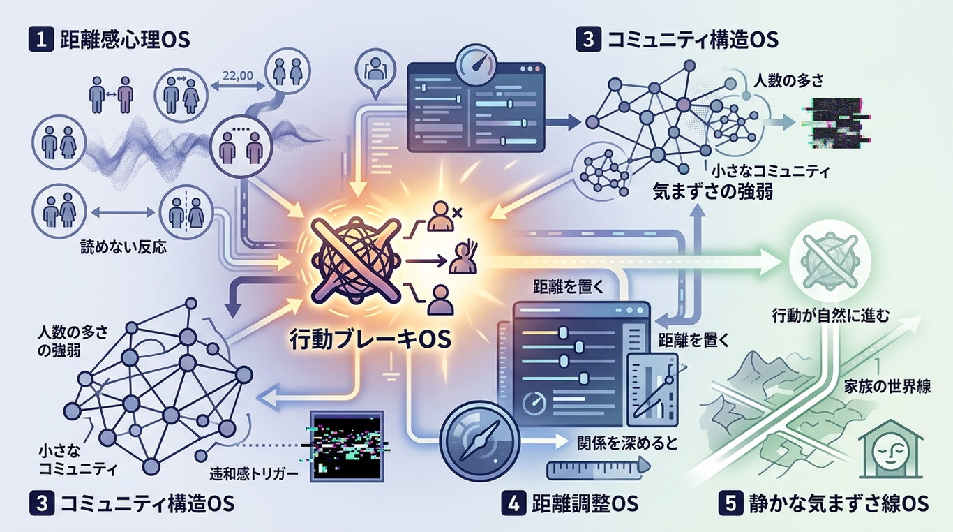 4355｜【気まずさOS】気まずさは行動の大きなブレーキとなり、コミュニティ構造が意思決定に影響する心理構造OS