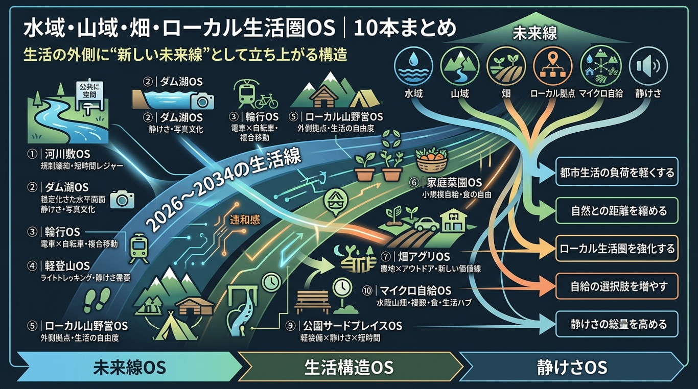 4515〜4524【水域・山域・畑・ローカル生活圏OS｜10本まとめ】都市近郊の自然・ローカル拠点・自給線が、生活の外側に“新しい未来線”として立ち上がる構造