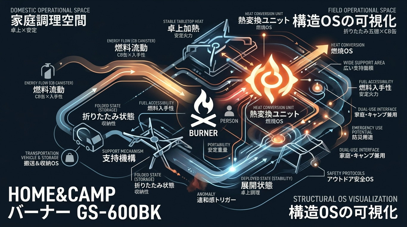 452S｜snow peak HOME&CAMP バーナー GS-600BK “1.4kg×折りたたみ五徳×卓上構造×CB缶”を備えたホーム＆キャンプ兼用バーナーOS