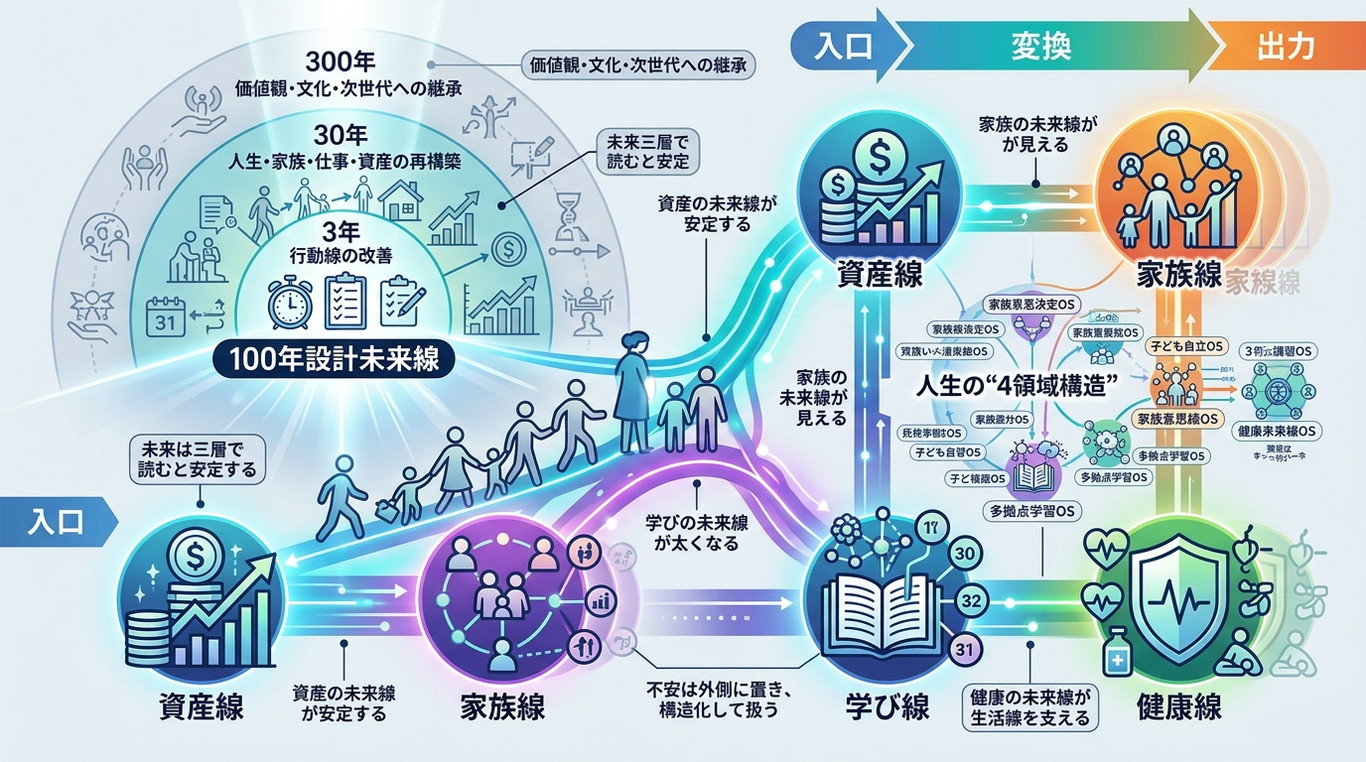 4635｜【100年設計OS】資産・家族・学び・健康を“3年・30年・300年の三層構造”で設計する未来OS