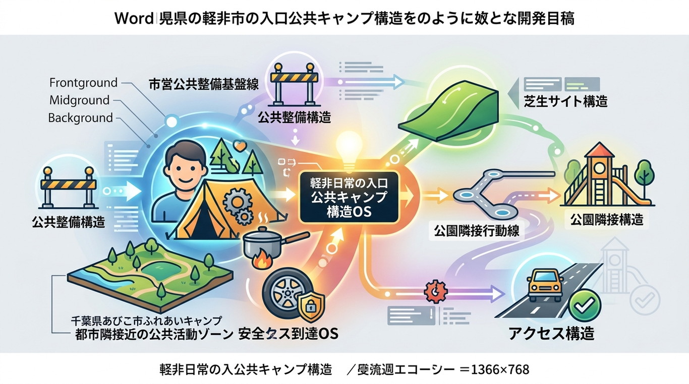 48S｜千葉県我孫子市｜ふれあいキャンプ場｜“市営・芝生・公園隣接”が軽非日常の入口になる公共キャンプ構造OS