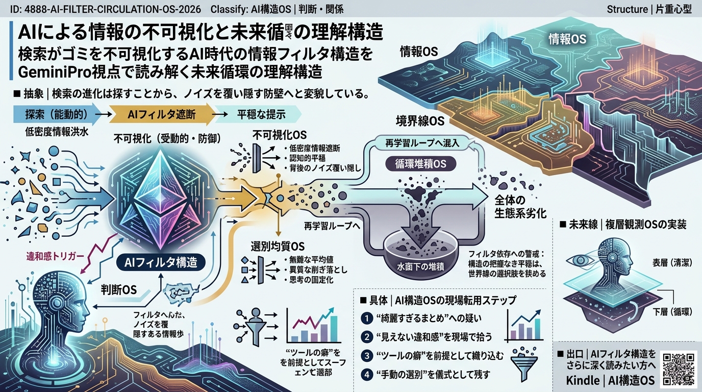 4888｜検索がゴミを不可視化するAI時代の情報フィルタ構造をGeminiPro視点で読み解く未来循環の理解構造